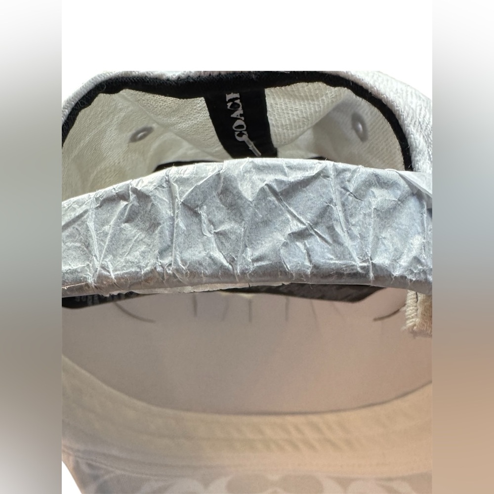 Coach Signature Denim Baseball Hat in Chalk, made of 100% cotton. - Picture 5 of 7